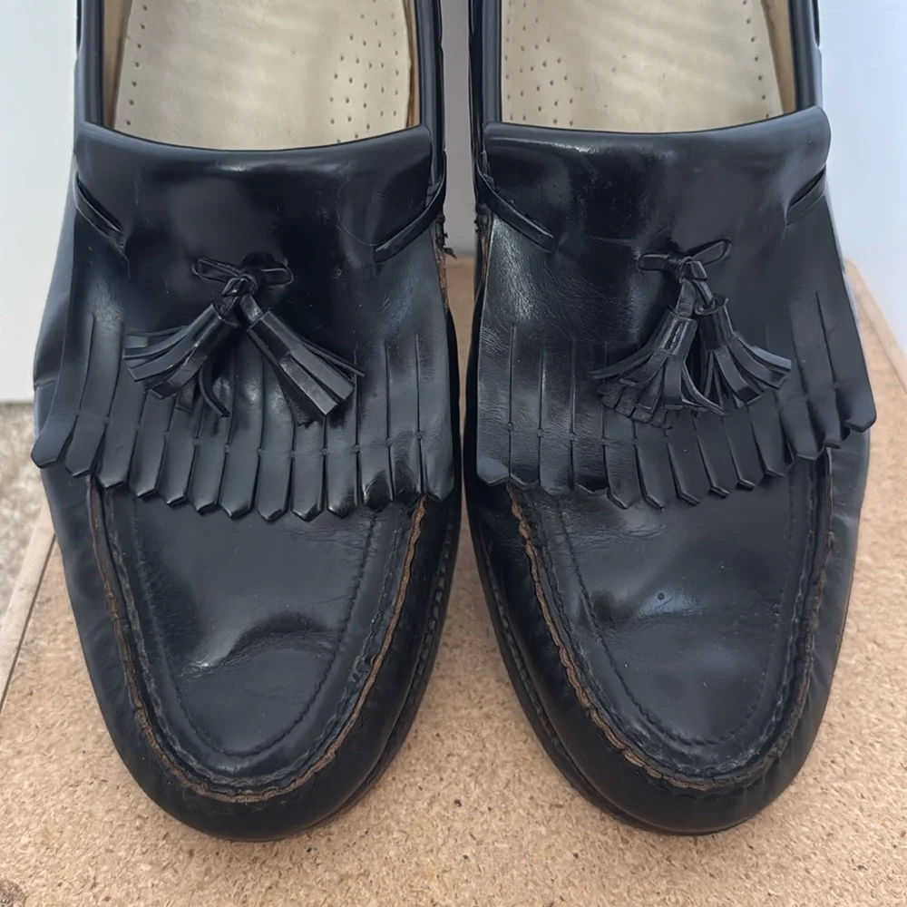 SAS Loafer Kiltie Tassel Slip On Shoes Men's Size 13 Slim Black Leather Comfort